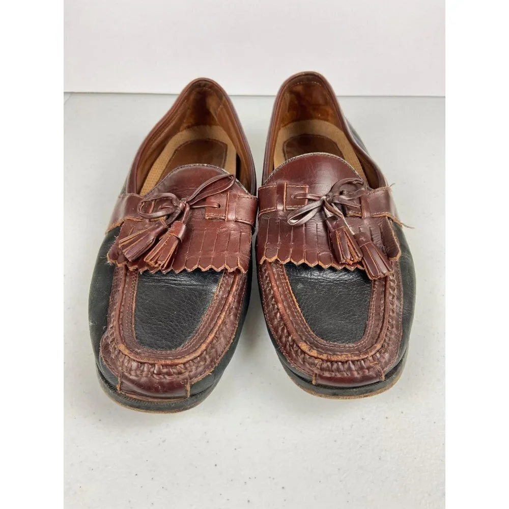 Johnston & Murphy Black & Brown Tassel Kiltie Loafers‎ - Men's Size 11M